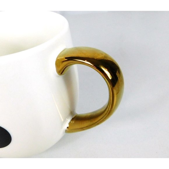 Disney Mickey Mouse Face Coffee Mug Cup White w/Gold Handle Porcelain - Picture 7 of 9